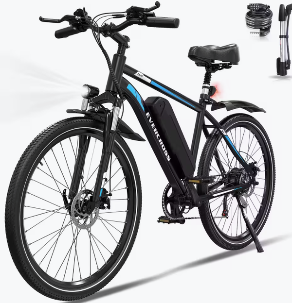 EVERCROSS Bicicletta Elettrica 27,5"-Motore 250W-468Wh-Doppio Ammortizzatore-E-MTB-EK15