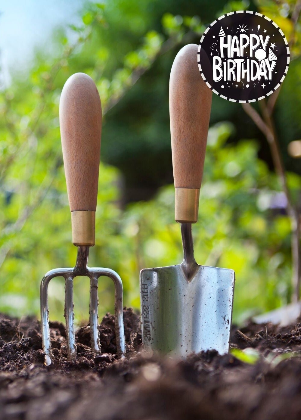 Birthday Card Garden Tools