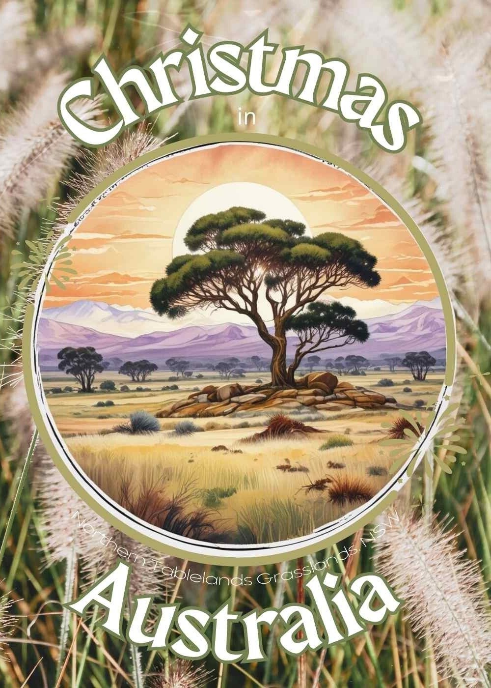"Christmas in Australia" Grasslands NSW Greeting Card - Instant Digital Download with Instructions
