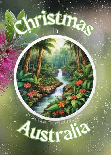 "Christmas in Australia" Daintree Greeting Card - Instant Digital Download with Instructions