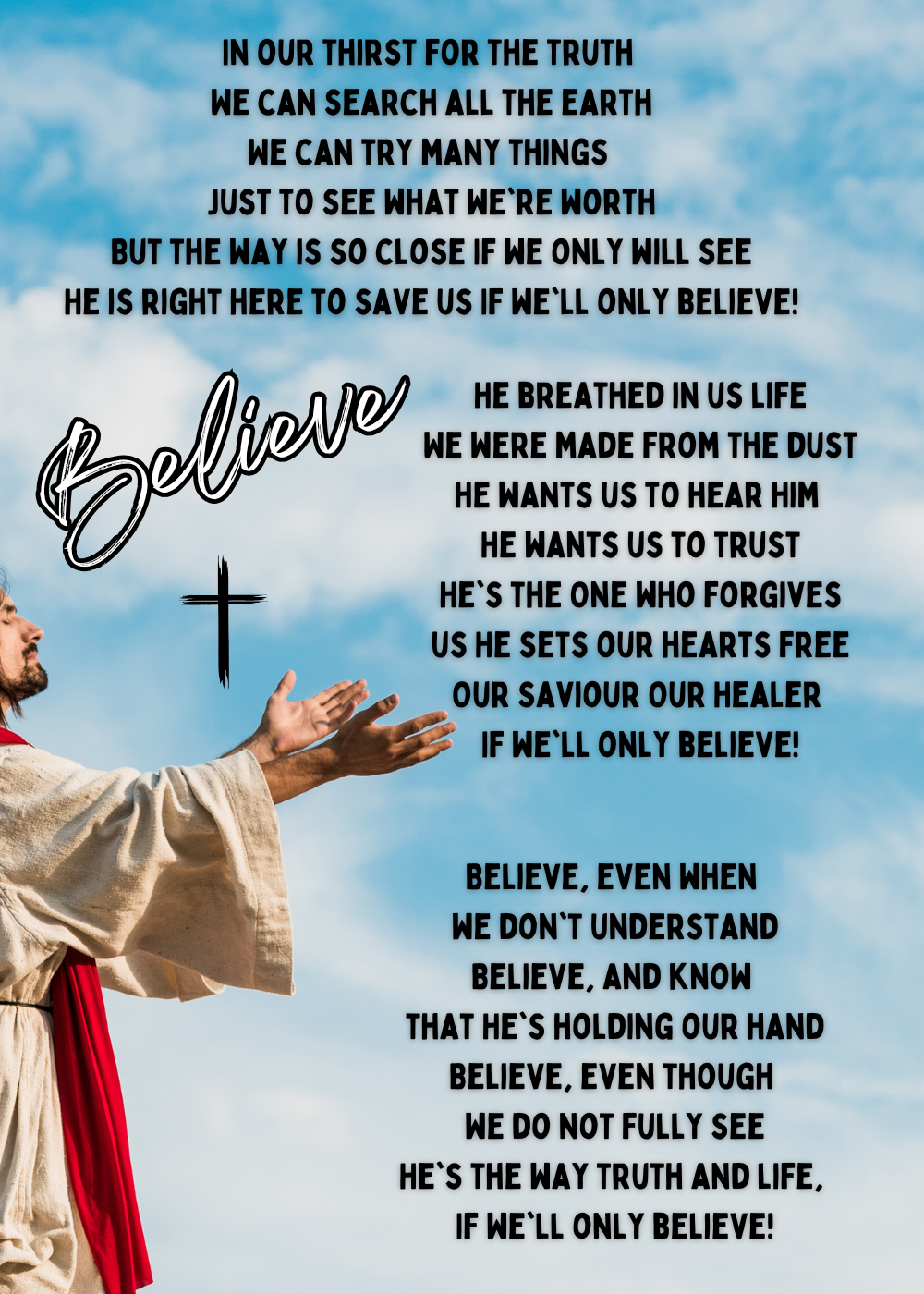 Inspirational Card Believe