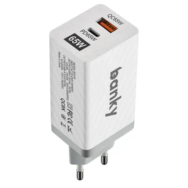 Banky GaN Oplader 65W USB-C snellader