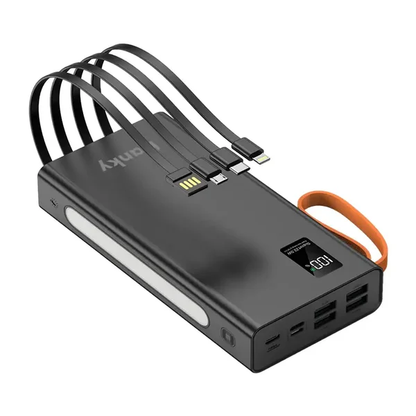 Banky Powerbank 30.000mAh 22,5W met Ingebouwde Kabels & Zaklamp