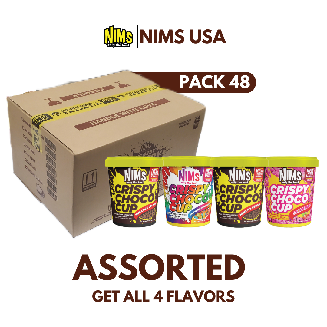 Nims Crispy Choco Cup Assorted Flavors 60g (PACK 48)