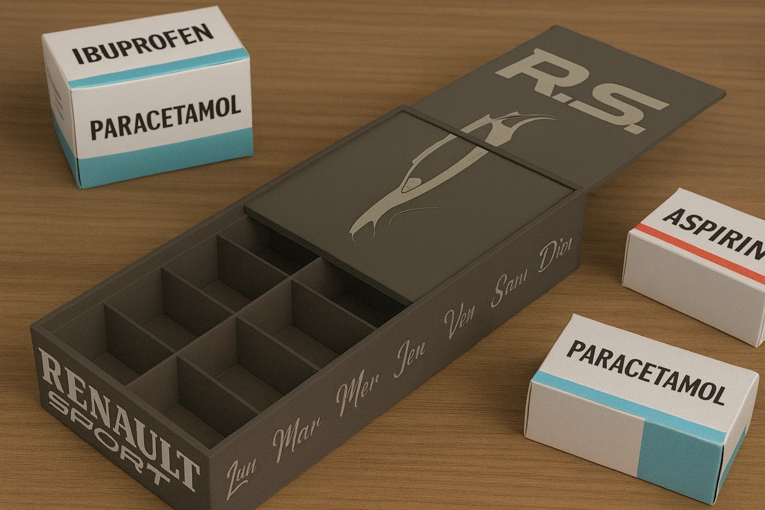 Boîte organisateur de médicaments personnalisée