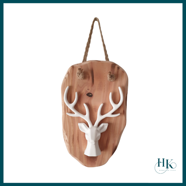 Porselein gips hertenkop met stoere achterkant