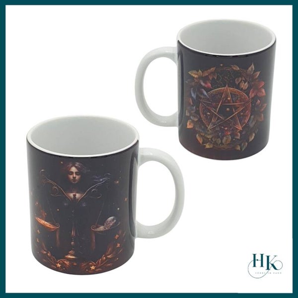 Bedrukte mok met Heks en pentagram