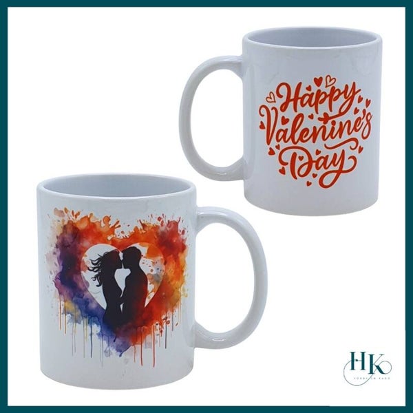 Bedrukte mok twee geliefde Valentine