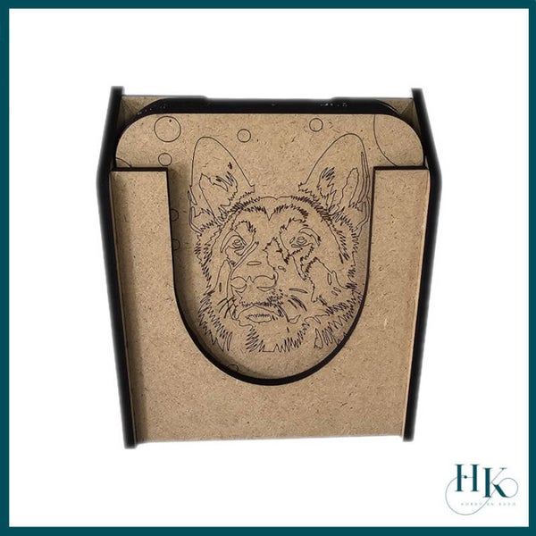 Onderzetters met afbeeldingen van honden.