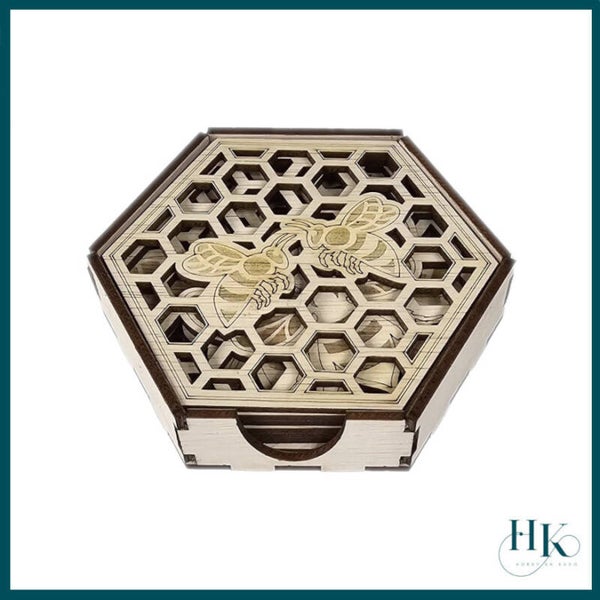 Onderzetters met bijen thema.