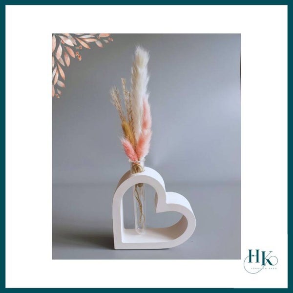Porseleingips Decoratief open Hart met bloemen buisje