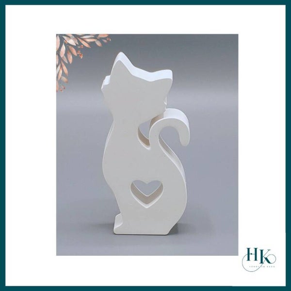 Porseleingips Decoratief  Poesje met Hart