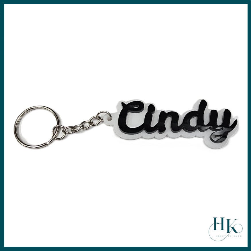 Sleutelhanger met eigen naam van Acryl