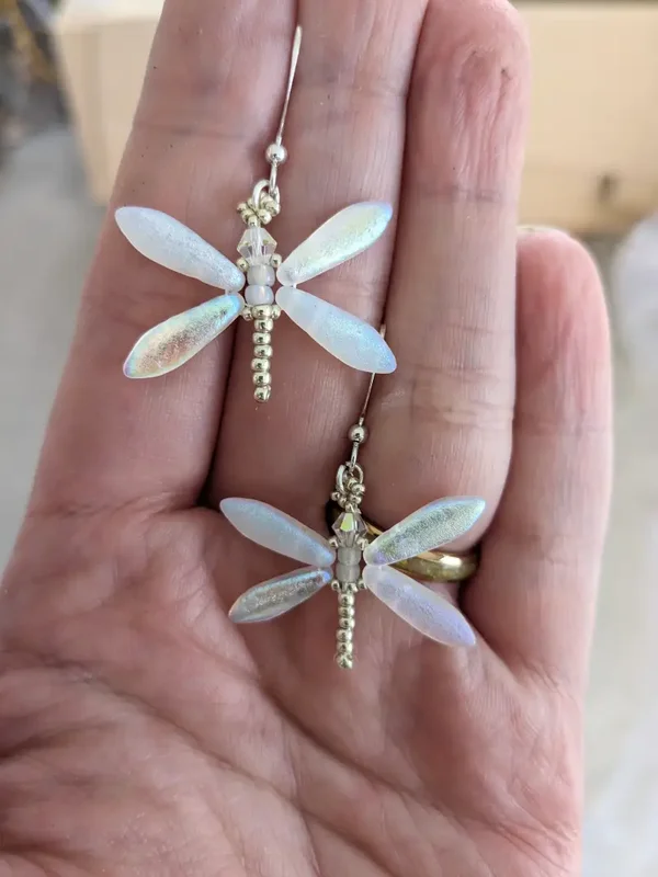 Dragonfly Iridescent Dangle Earrings