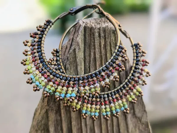 Beaded Southwestern Hoop Earrings