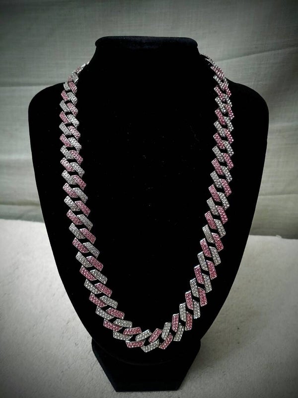 Pink and silver chain set