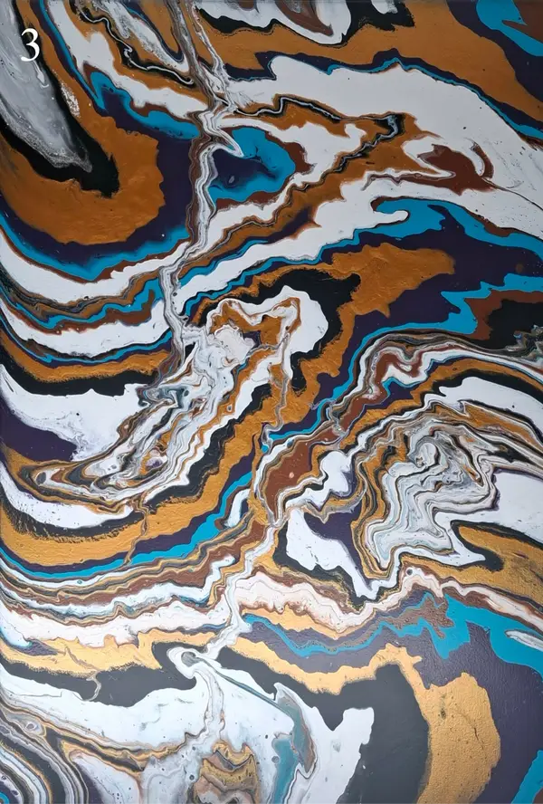 Schilderij Goud/Blauw