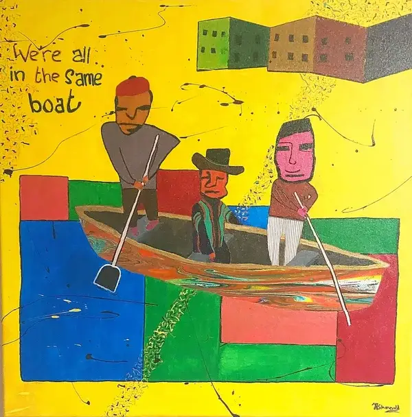 Schilderij 'Same boat'