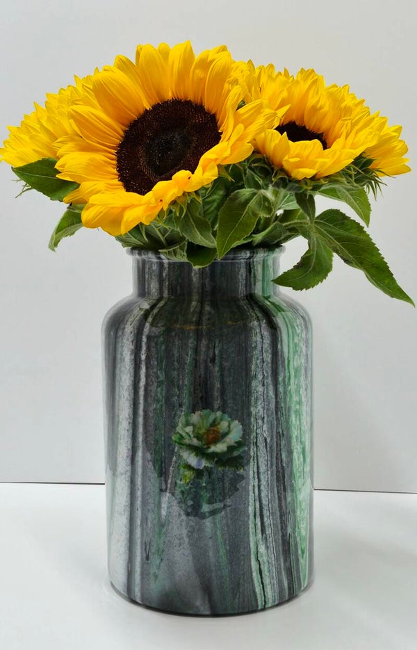vaas zwart wit bloem