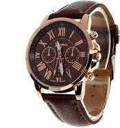 bruin leer horloge