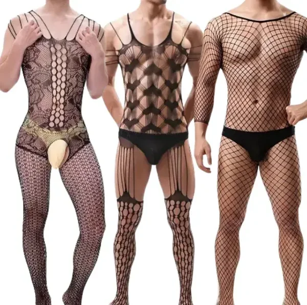 3-Pack Zwarte Heren Bodystockings