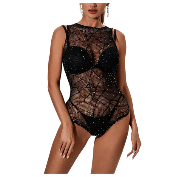 Sexy Bodystring Met Transparante Diamantlook