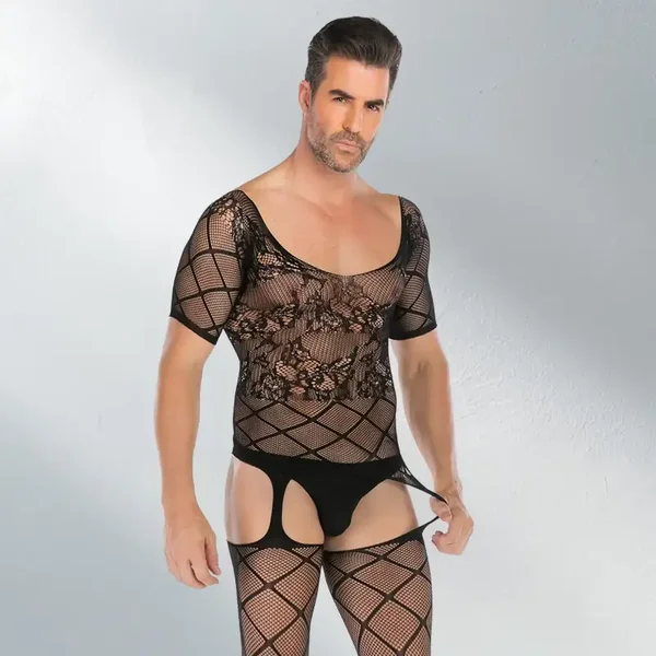 Bodystocking met Jarretel Effect voor Heren