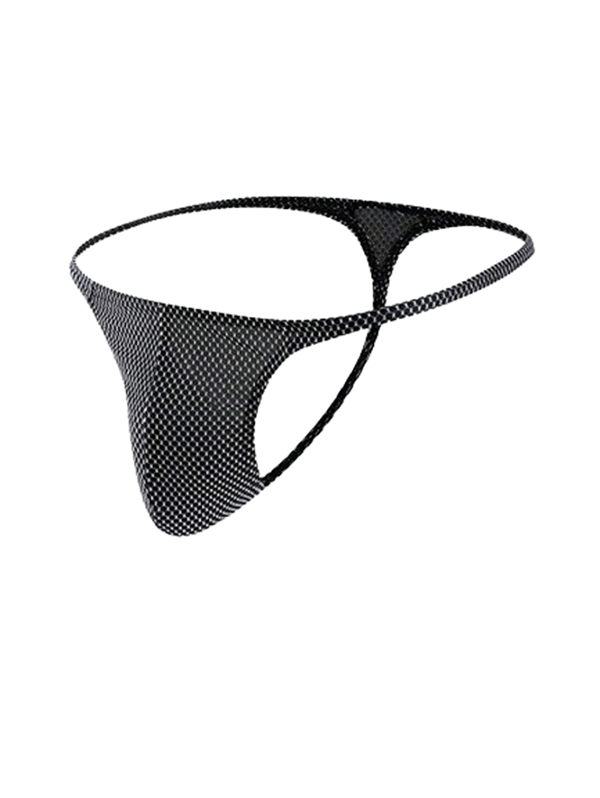 Zwarte Heren String met Fijne Structuur