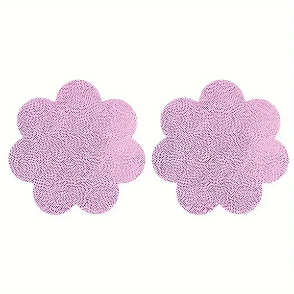 Roze Glitter Tepelstickers Bloem | Sexy Festival Look