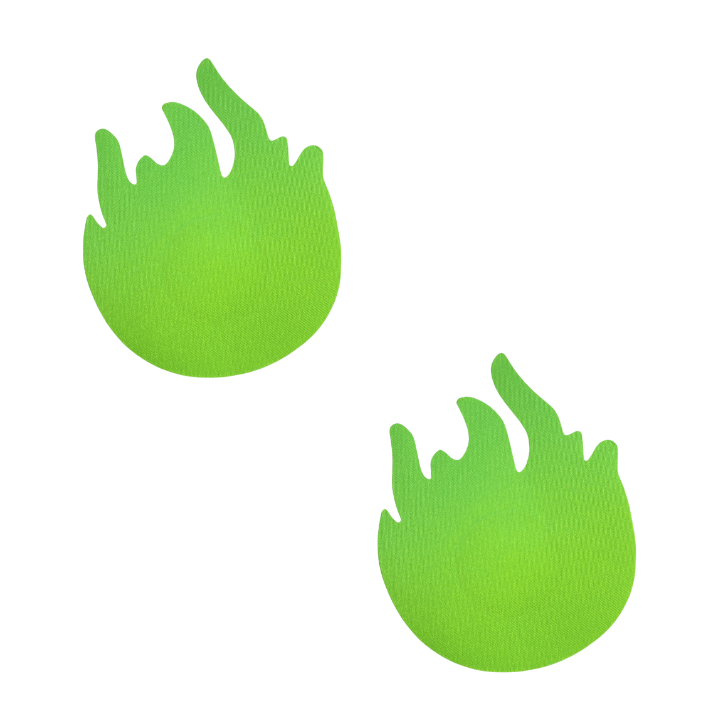 Neon Groene Vlam Tepelstickers - Festival & Rave Look