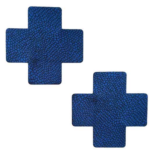 Blauw Kruis Tepelstickers | Festival Reptiel Look