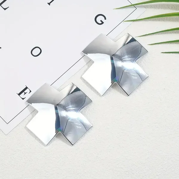 Herbruikbare Zilveren Tepelstickers Kruis | Chromen Look