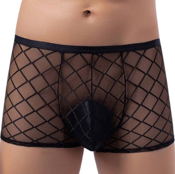 Transparante Heren Boxershort met Ruitpatroon