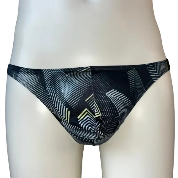 Gestreepte Zwarte Heren String - Slim Fit