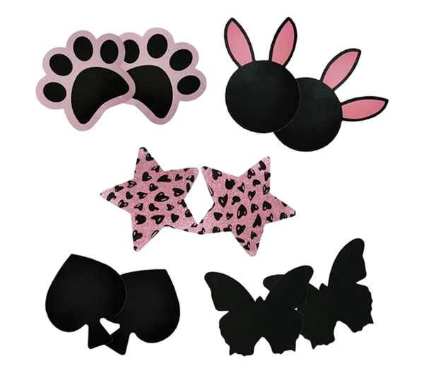 Tepelstickers Figuren Roze/Zwart