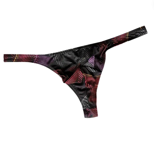Zwarte Heren String met Print - Sexy Ondergoed
