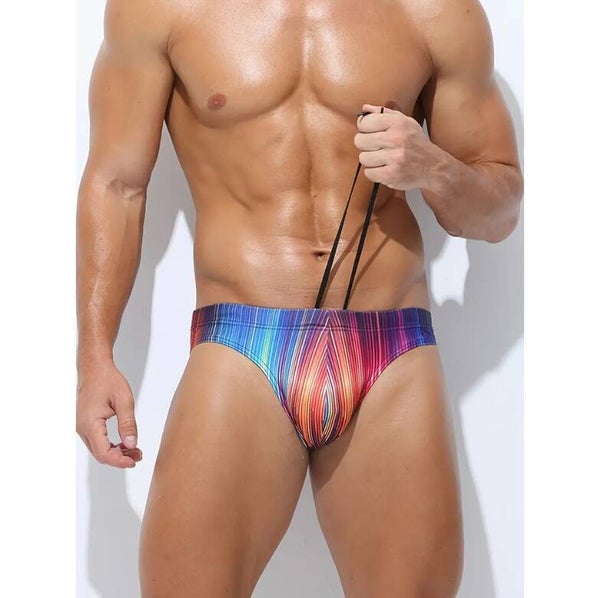 Heren Zwemslip - Tropische Print en Strikdetail