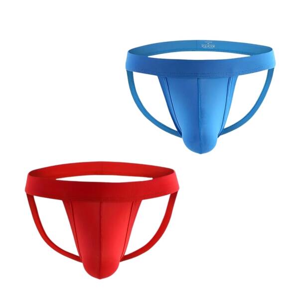 2-Pack Jockstraps Blauw/Rood