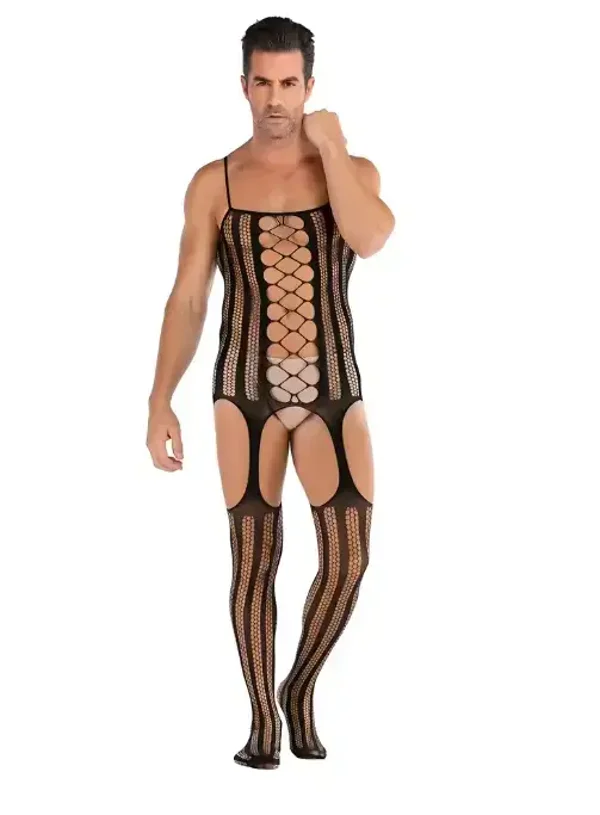 Herenslip Body met Jarretel Effect