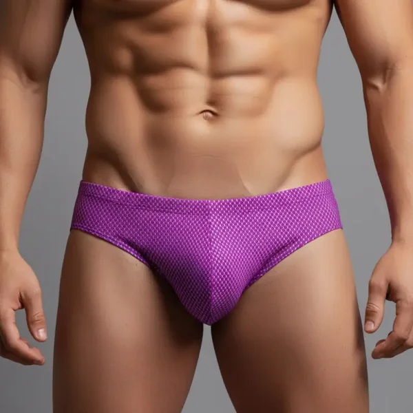 Paarse Heren Slip met Motief