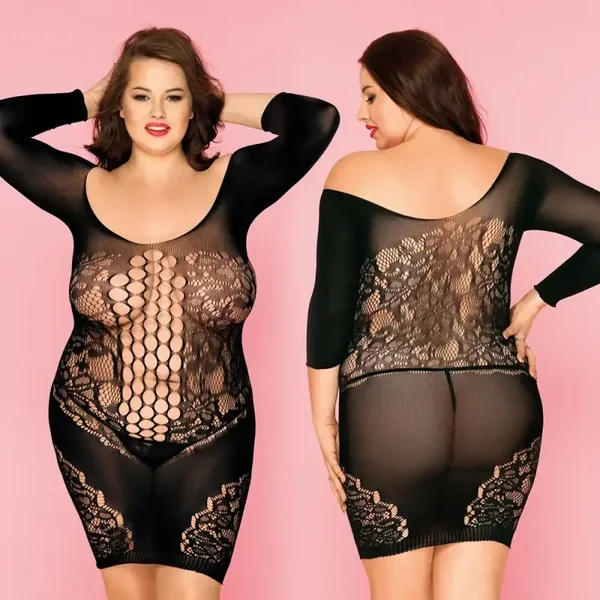 Plus Size Netjurk met Bloemenpatroon