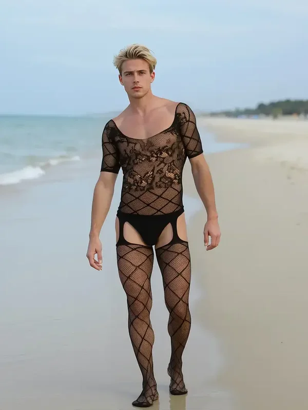 Bodystocking met Jarretel Effect voor Heren