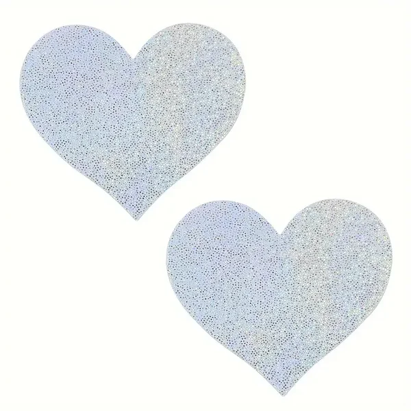 Glitter Hartjes Tepelstickers | Wit Feest Look