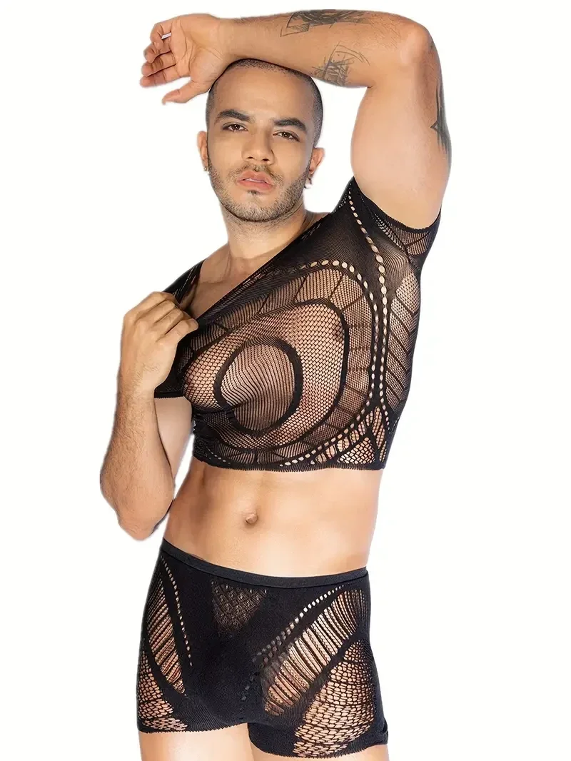 Transparante Visnet Body voor Heren - 2 Delig