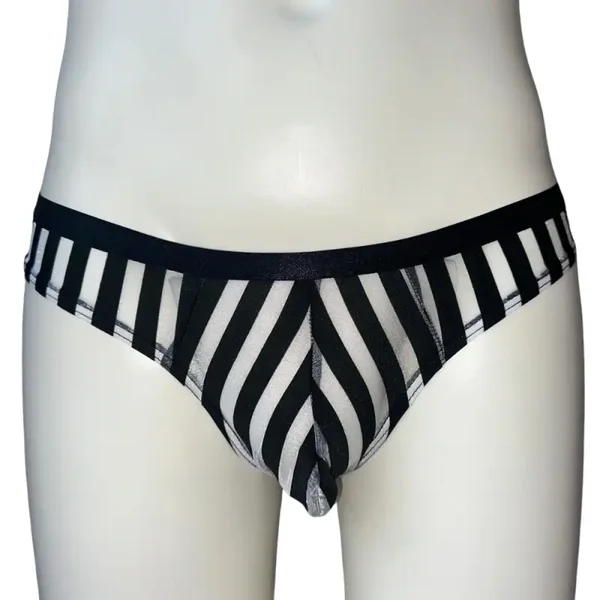 Zwart Wit Transparante Heren String