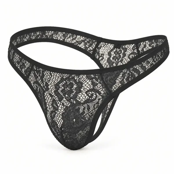 Gedurfde Heren String van Kant met Bloemenpatroon
