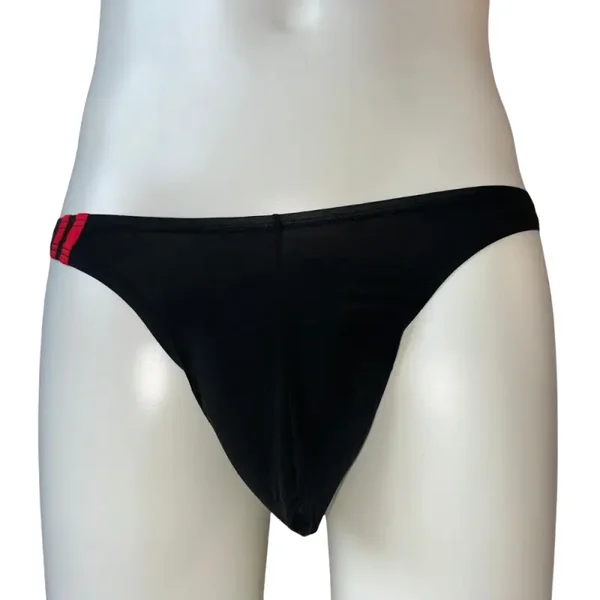 Heren Micro String Zwart met Rood