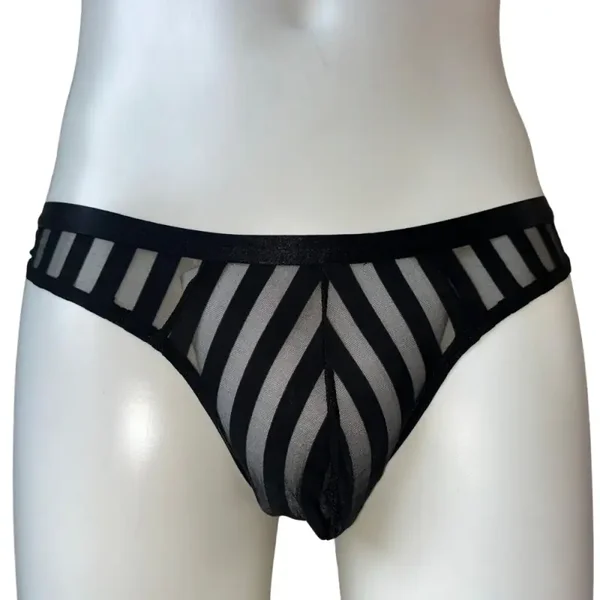 Zwarte Transparante Heren String