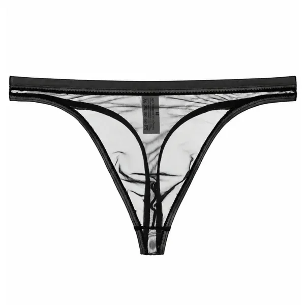 Zwarte Transparante Mesh Heren String