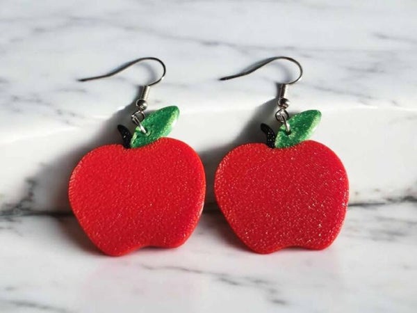 3D Printed Apple Earrings